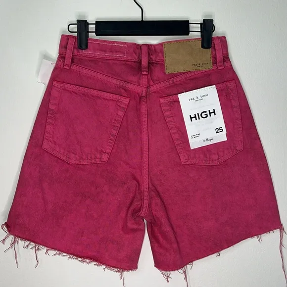 Rag &amp; Bone Maya 6” Shorts Bright Fuchsia 25 Organic Cotton NWT