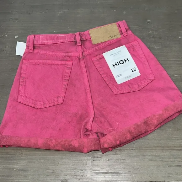 Rag &amp; Bone Maya 6” Shorts Bright Fuchsia 25 Organic Cotton NWT