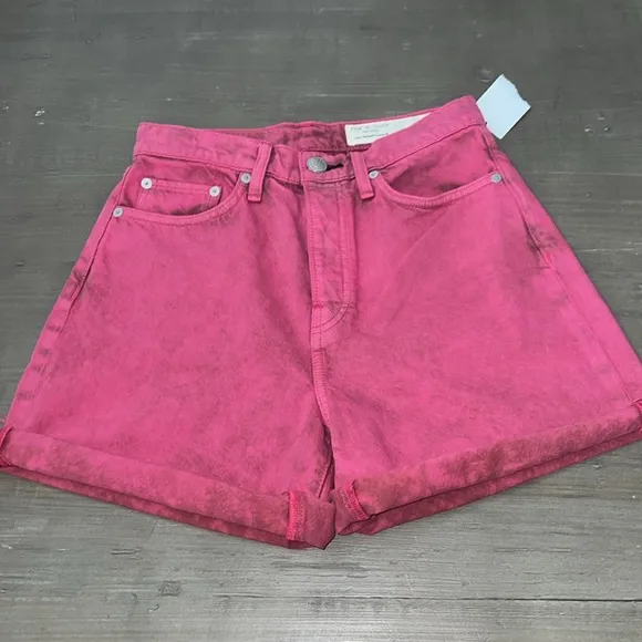 Rag &amp; Bone Maya 6” Shorts Bright Fuchsia 25 Organic Cotton NWT