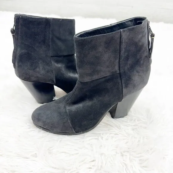 Rag &amp; Bone Newbury 2.0 Block Heel Suede Ankle Booties