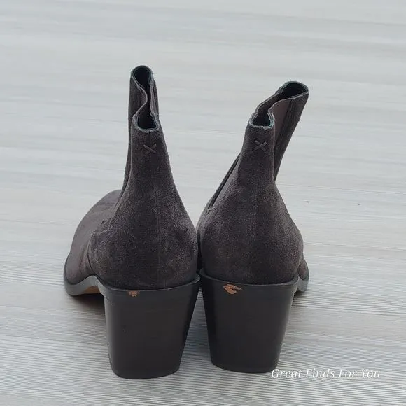 rag &amp; bone Womens Grey Razor Suede Chelsea Booties Shoes US 6 EU 36 READ