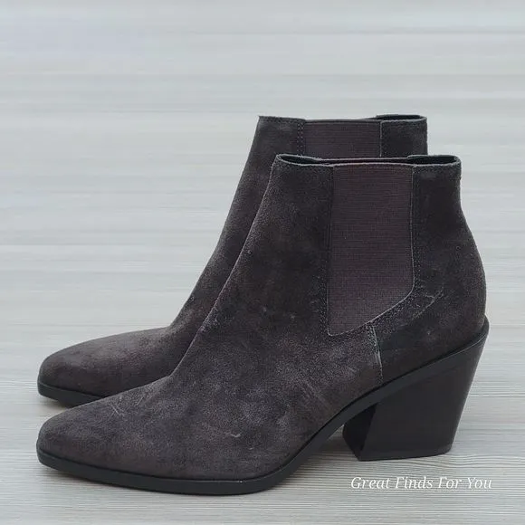 rag &amp; bone Womens Grey Razor Suede Chelsea Booties Shoes US 6 EU 36 READ