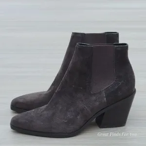 rag &amp; bone Womens Grey Razor Suede Chelsea Booties Shoes US 6 EU 36 READ