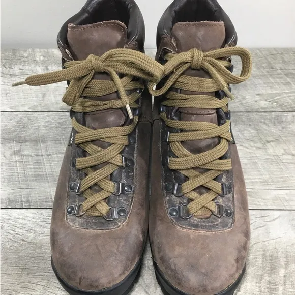 Raichle Womens 387 Made in Switzerland Hiking Hiker Brown Leather Boots Size 7.5