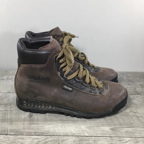 Raichle Womens 387 Made in Switzerland Hiking Hiker Brown Leather Boots Size 7.5