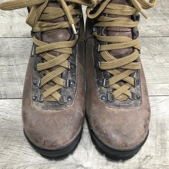 Raichle Womens 387 Made in Switzerland Hiking Hiker Brown Leather Boots Size 7.5