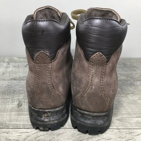 Raichle Womens 387 Made in Switzerland Hiking Hiker Brown Leather Boots Size 7.5