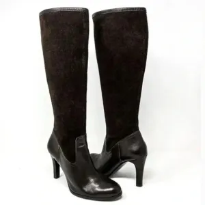Ralph Lauren Bryce Brown Suede Knee High Heeled Boots Size 5.5