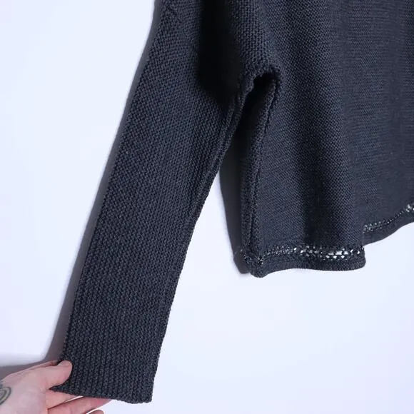 RAMY BROOK Frankie Chain Link Sweater Gray Wool Knit Long Sleeves Women's S