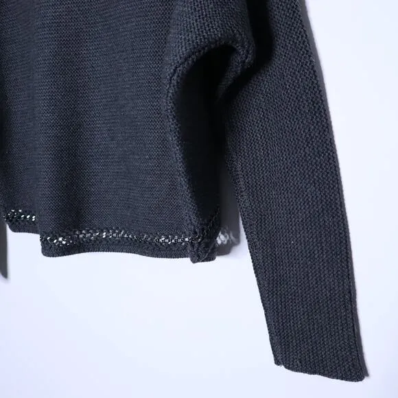 RAMY BROOK Frankie Chain Link Sweater Gray Wool Knit Long Sleeves Women's S