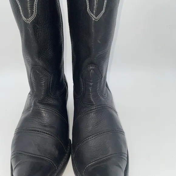 Rango Cowgirl Western Western Boots Black Leather Women's size 7.5 EU 38