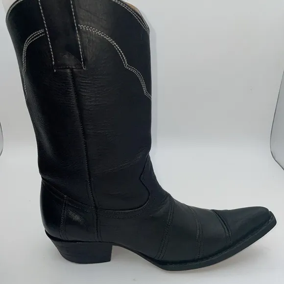 Rango Cowgirl Western Western Boots Black Leather Women's size 7.5 EU 38
