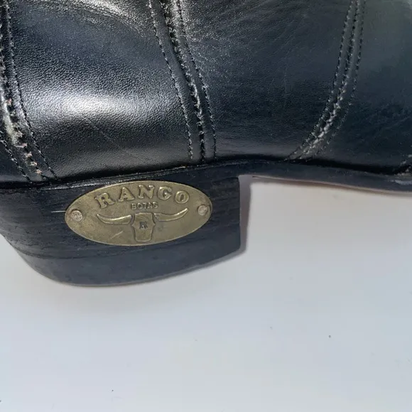 Rango Cowgirl Western Western Boots Black Leather Women's size 7.5 EU 38