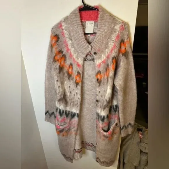 Rare 10 Feet Amsterdam Wool Blend Long Cardigan – Excellent Condition-Size S ✨