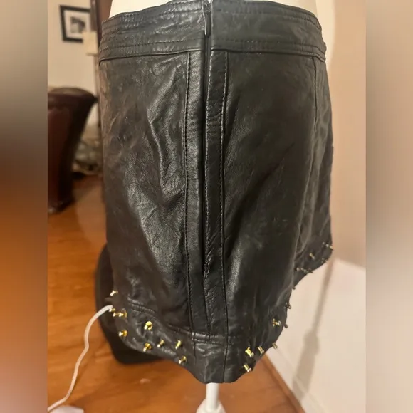 Rare Aje vintage 100% leather studded mini skirt size S