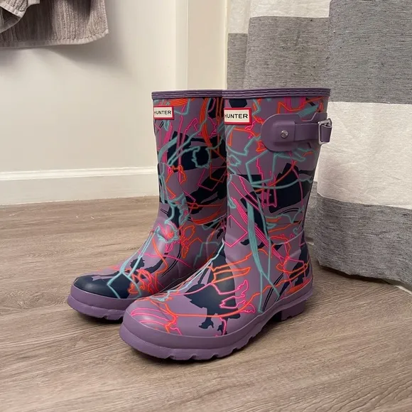 RARE HUNTER X Disney Mary Poppins Rain Boots SZ 8