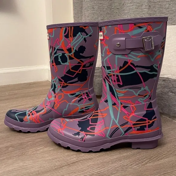RARE HUNTER X Disney Mary Poppins Rain Boots SZ 8