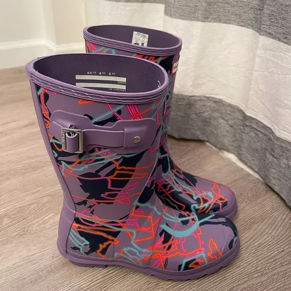 RARE HUNTER X Disney Mary Poppins Rain Boots SZ 8