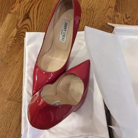 RARE -  Jimmy Choo Red Patent Leather Heels