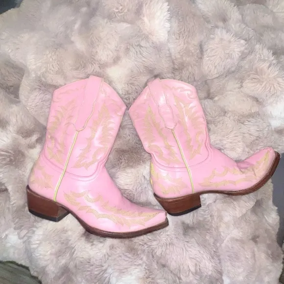 Rare OLD GRINGO Pink Embroidered Floral Western Boots Cowboy Boots 8.5