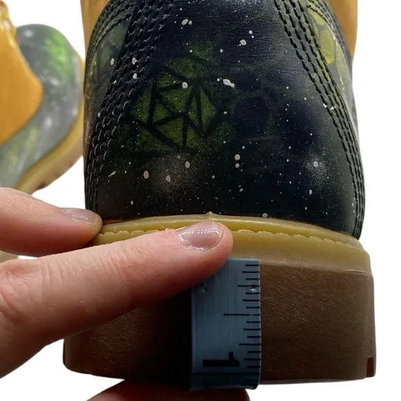 RARE Timberland Mens 6 Inch Boots 10.5 Green Galaxy Leather Waterproof Lace Up