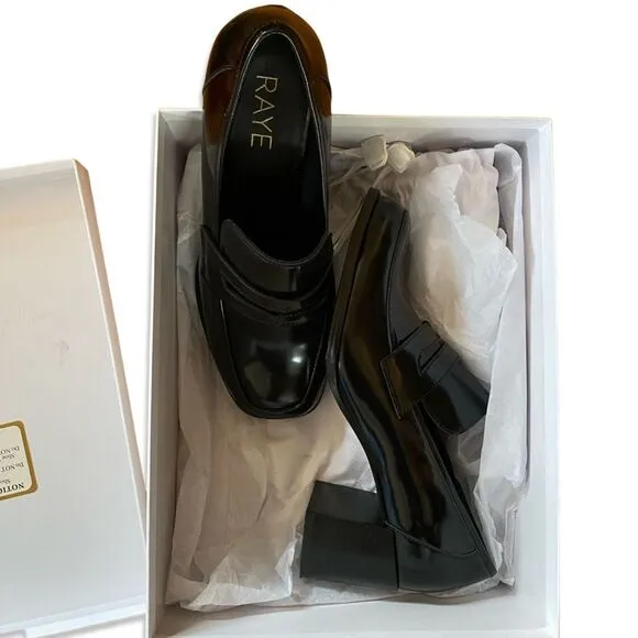 Raye Layla Loafers in Black shoes heels Revolve Sz 9