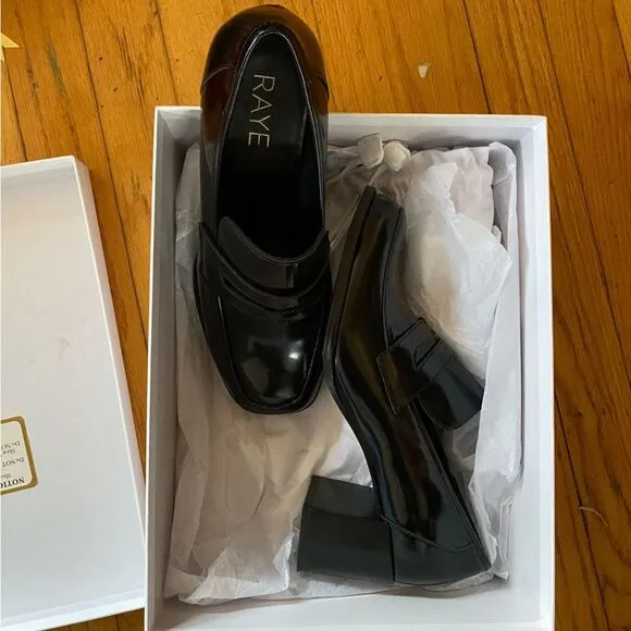 Raye Layla Loafers in Black shoes heels Revolve Sz 9