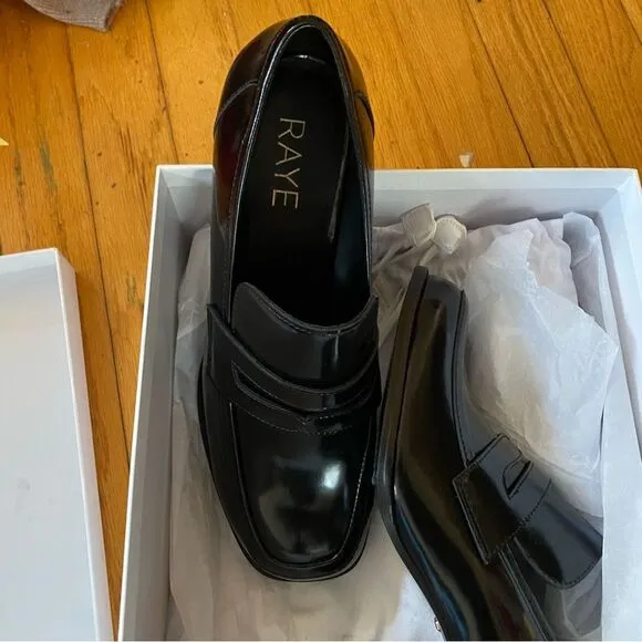 Raye Layla Loafers in Black shoes heels Revolve Sz 9