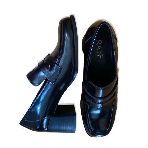 Raye Layla Loafers in Black shoes heels Revolve Sz 9