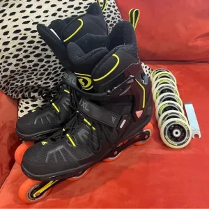 RB XL Black and Yellow Inline Skates with‎ extra 70 mmWheels