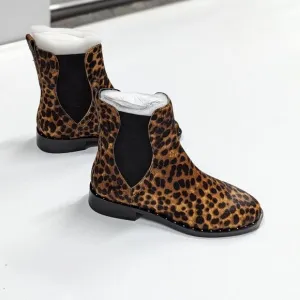 Rebecca Minkoff Size 7M Brown Leopard Print Calf Hair Sabeen Too Ankle Boots NEW