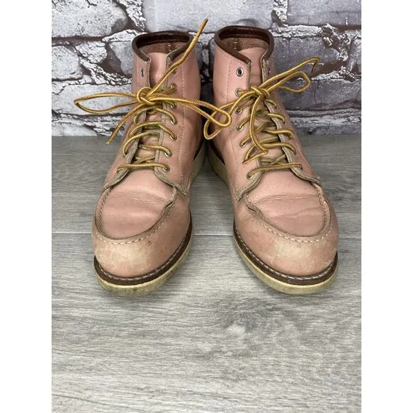 Red Wing 3387 Rose Pink Leather Lace Up Work Boots Women's Sz 8M US/38.5EU USA
