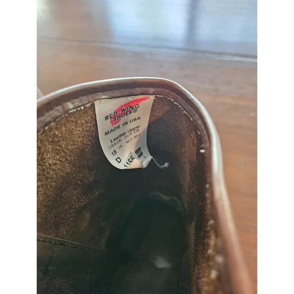 Red Wing Boots 1155 Pecos boots Size US 15 Genuine leather Brown USA