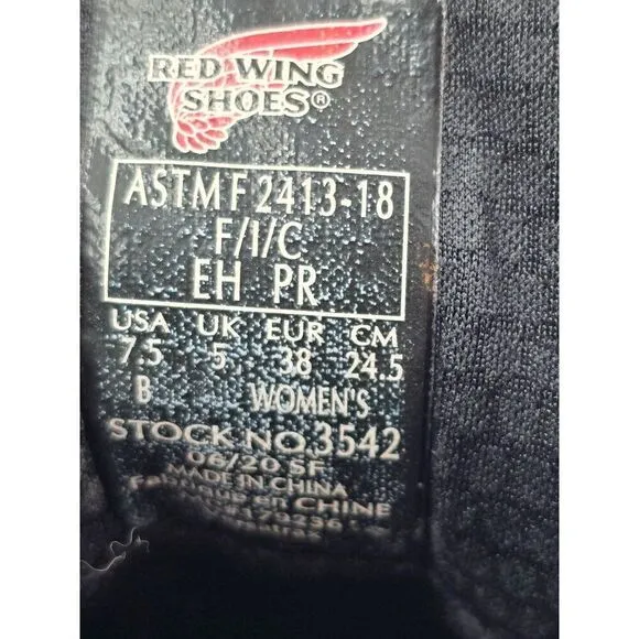 Red Wing Tradeswoman Women's 6-inch Waterproof Safety Toe Hiker Boot Sz 7.5b