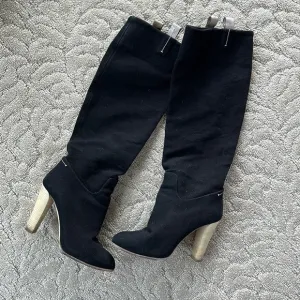 Reed Krakoff Made in Italy Fabric Vintage Black Long Boots Size 38 1/2
