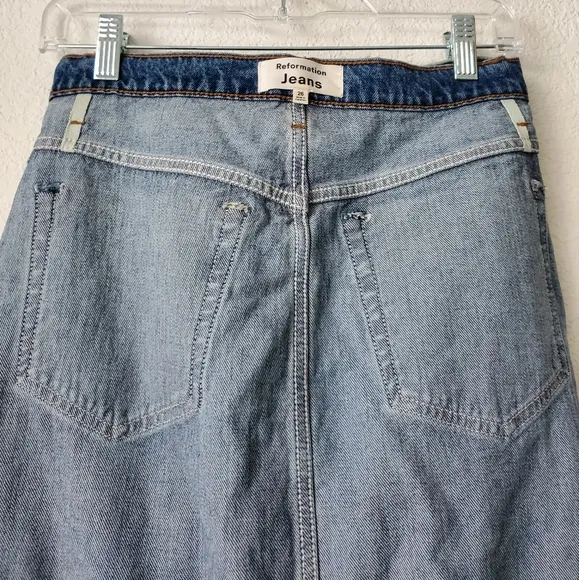 Reformation Nara denim maxi skirt Size 26
