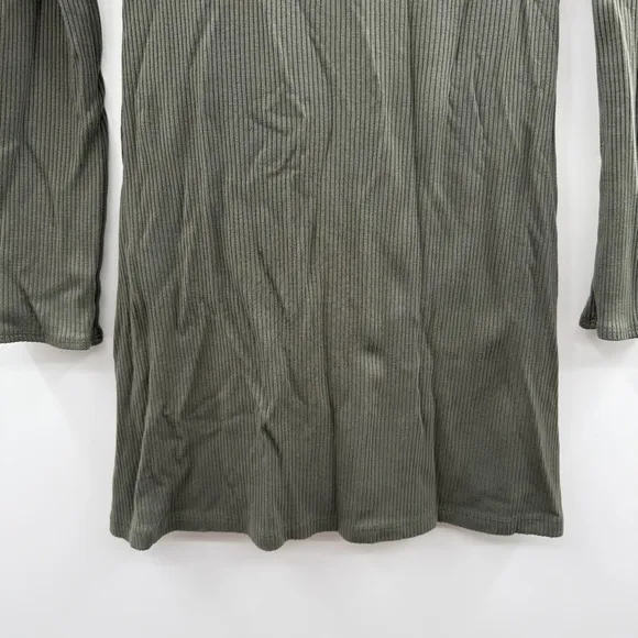 Reformation Rochelle‎ Olive Green Ribbed Long Sleeve Turtleneck Mini Dress Sz M