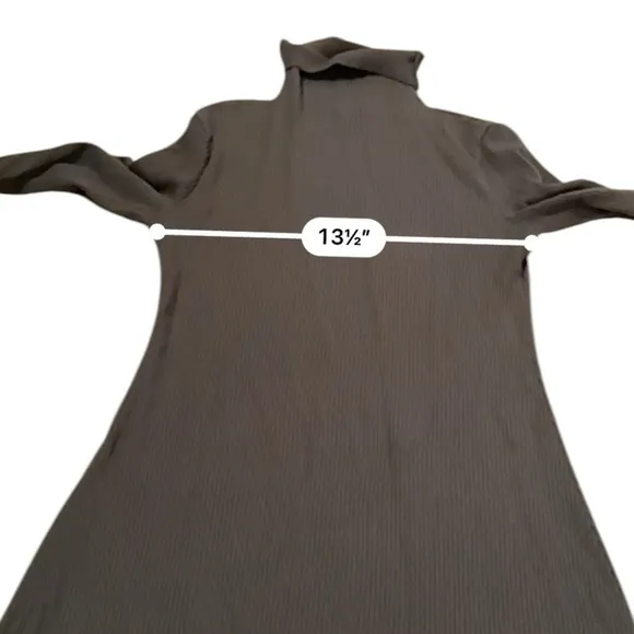 Reformation Rochelle‎ Olive Green Ribbed Long Sleeve Turtleneck Mini Dress Sz M
