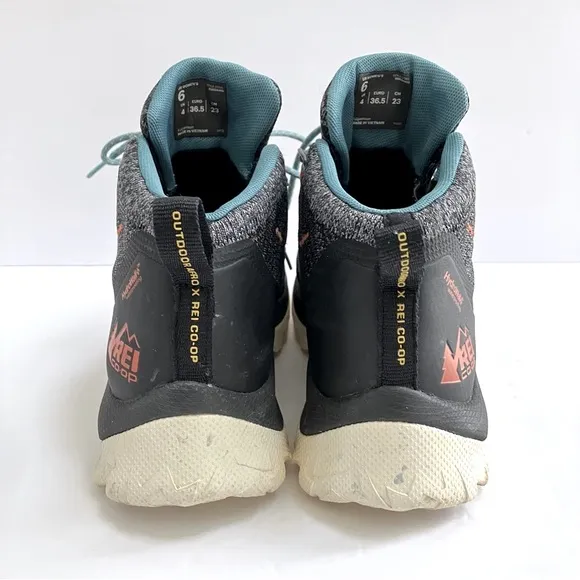 REI Co-op   Outdoor Afro Flash Hiking Boots Women's Size 6 Waterproof Gray Blue