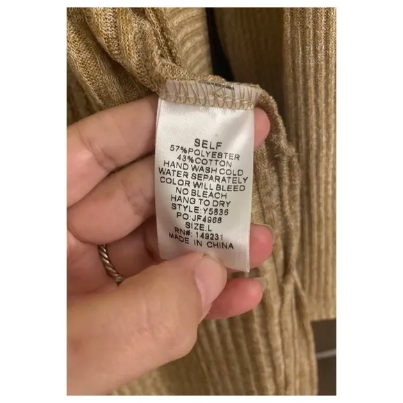 RIBBED Long Cardy with Sequins Elbow Patches