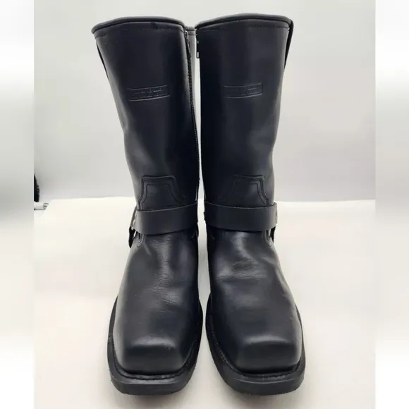 Ride Tecs 13 M Black Leather Motorcycle Boots Harness Mid Calf Cowboy Western