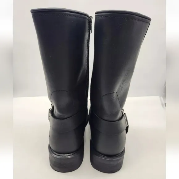 Ride Tecs 13 M Black Leather Motorcycle Boots Harness Mid Calf Cowboy Western