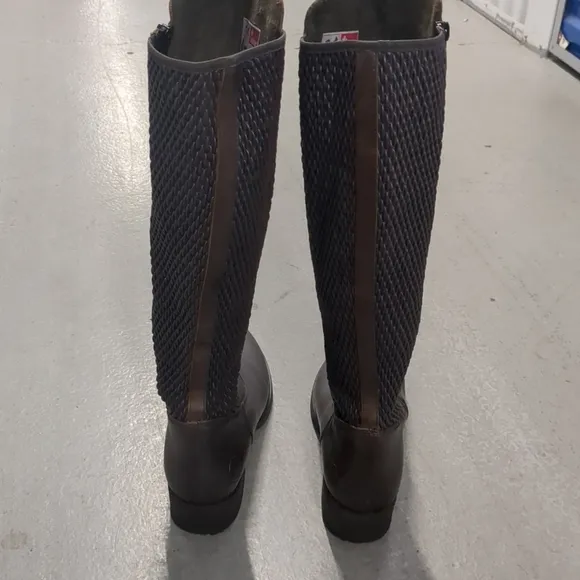 Rieker Faith Knee High Winter Riding Boots Sz 10 Sz 42 Brown Faux Fur Lined