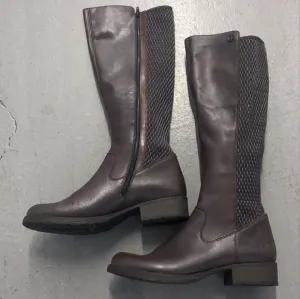 Rieker Faith Knee High Winter Riding Boots Sz 10 Sz 42 Brown Faux Fur Lined