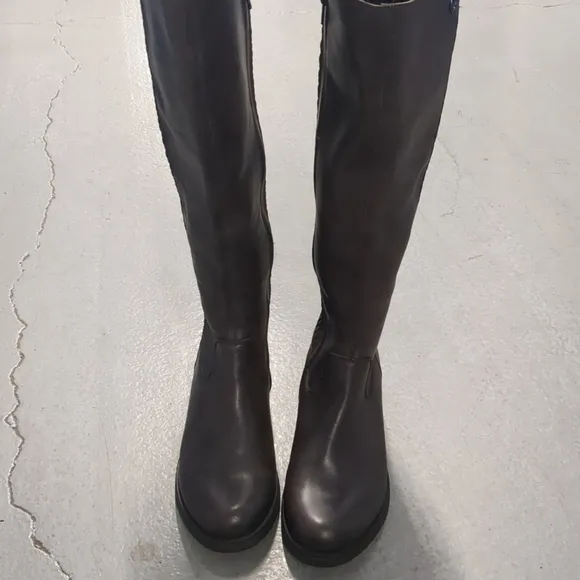 Rieker Faith Knee High Winter Riding Boots Sz 10 Sz 42 Brown Faux Fur Lined