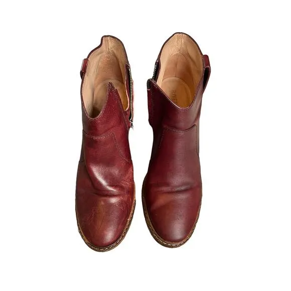Rivet &amp; Thread  Burgundy Ankle Boots Size 10