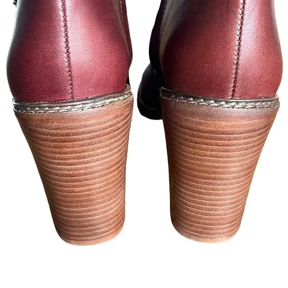 Rivet &amp; Thread  Burgundy Ankle Boots Size 10