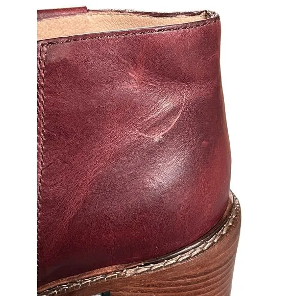 Rivet &amp; Thread  Burgundy Ankle Boots Size 10