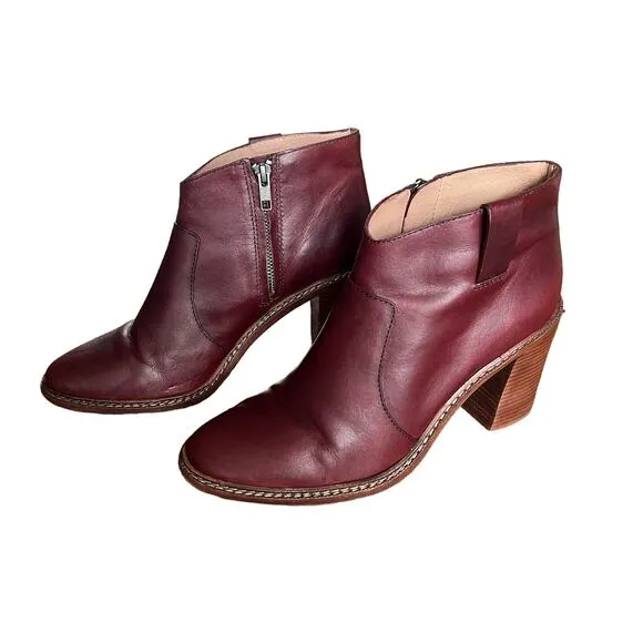 Rivet &amp; Thread  Burgundy Ankle Boots Size 10