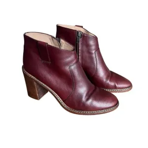 Rivet &amp; Thread  Burgundy Ankle Boots Size 10